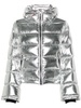 metallic flare jacket