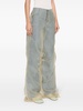 sheer-overlay straight-leg jeans