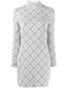 monogram-jacquard mini dress