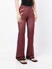 Lock slit-detail trousers