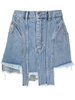 asymmetric denim mini skirt