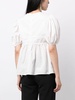 Summer recycled polyester puff-sleeves blouse