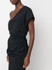 gathered asymmetric silk gown