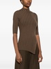 high-neck ribbed-knit top 