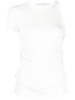 twist-detail asymmetric ribbed T-shirt