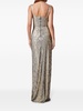 snake-print rhinestone-embellished maxi dress