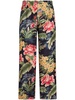 floral-print silk trousers