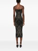 baroque-jacquard metallic midi dress