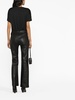 mid-rise flared leather trousers