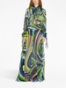 Iride-print silk maxi skirt