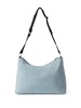 denim logo hobo bag