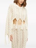 chevron knit fringed cropped jumper