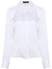 straight-collar satin shirt