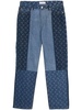 Moonogram-pattern straight-leg jeans