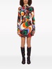 Onde-print silk wrap miniskirt