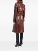 crocodile-effect leather trench coat