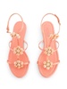 flower-detailing leather sandals