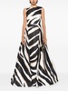 zebra-print silk gown