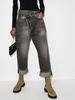 stonewashed straight-leg jeans