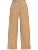 logo-waistband straight-leg cotton trousers