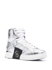 snakeskin-effect high-top sneakers