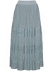 metallic-thread pleated skirt