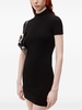 logo-embossed mock-neck dress