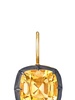 18kt yellow gold cushion citrine collet drop earrings