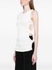 twist-detail asymmetric ribbed T-shirt