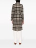 plaid-check double-breasted wool coat