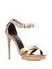 panther-head high-heel sandals