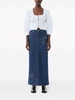 Rose denim maxi skirt