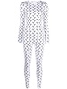 White Crescent Moon-Print Jumpsuit