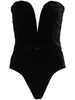 velvet bustier bodysuit