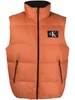 zip-up quilted down gilet