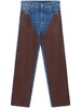 panelled straight-leg jeans