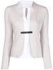 tailored collarless jacket