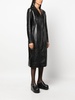 faux-leather midi coat