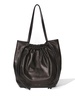 drawstring leather tote bag