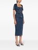 square-neck denim midi dress 