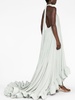 embroidered halterneck charmeuse gown