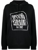 warped-logo cotton hoodie