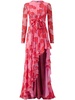 floral-print silk-georgette gown