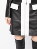 two-tone leather miniskirt