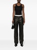 leather straight-leg trousers