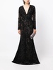 sequined long-sleeve fishtail gown