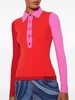 colour-block knitted polo shirt