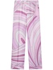 abstract-print silk trousers