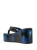 floral-print holographic wedge sandals