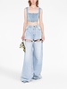 Wide Leg Crystal Slit Jeans